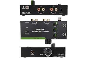 Sanpyl Phono Preamp for Turntable, 3 Band Adjustment, Support MM MC Cartridges, Turntable Preamplifier with XLR Input Output,