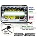 GENSSI LED Headlight 4X6 Chrome Reflector w/DRL White/Amber Sealed Beam Replacement (1 Lamp Only)