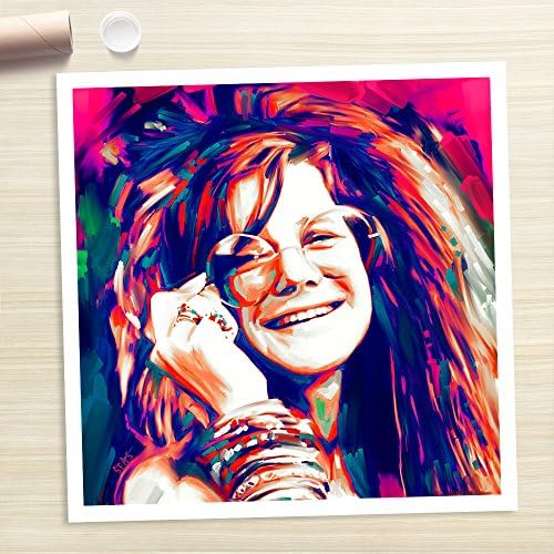JANIS JOPLIN - Painting Giclee CANVAS PRINT by Stas Studio (XLarge 30" x 30" / ROLLED in a tube)