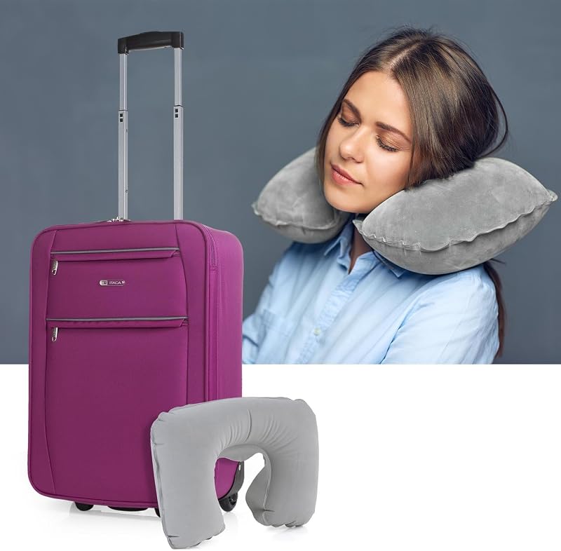 - Maletas De Viaje Cabina 55X40X20 Material EVA Ligero, Trolley con Ruedas Maleta De Mano para Avion Maleta Cabina Equipaje para Viajes Cortos. Compatible Ryanair, Fucsia