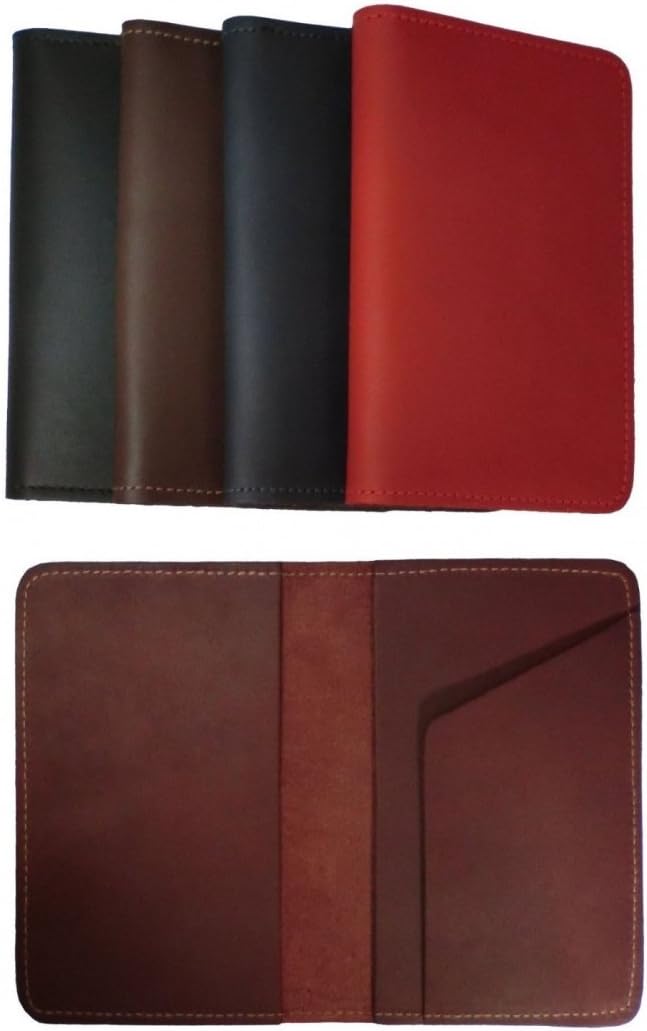 New Leather Top Stub Checkbook Cover Wallet for Top Stub Checks - Red