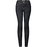 2LUV Women's Stretchy 5 Pocket Destroyed Dark Denim Skinny Jeans Back to School Junior Clothing TWy9Qd Apparel Dark Denim 11