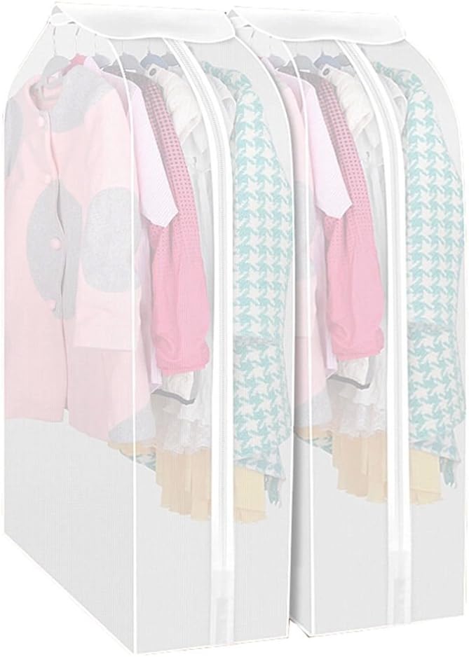 Zedtom Two Pieces Transparent Garment Cover Clothes Bags, 110x60 cm