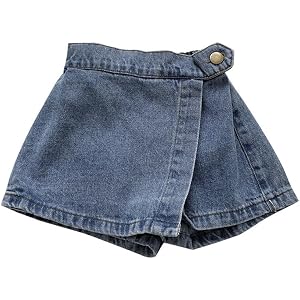 Toddler Baby Girls Denim Shorts, Elastic Waist Vintage Y2K Jean Jorts, Cute Summer Kids Casual Shorts