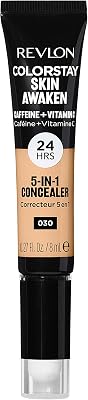 ColorStay Skin Awaken 5-in-1 Concealer, Correttore Viso Leggero e Cremoso a Lunga Durata con Caffeina e Vitamina C, per Imperfezioni, Occhiaie e Arrossamenti, 030 Light Medium