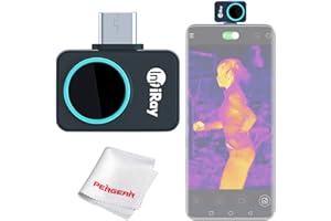 InfiRay P2 Night Vision Go Thermal Camera Imager for Android Smartphones, Smallerest Imager Infrared Imaging Camera, 9g Fully Metal Body, 256X192 IR Resolution, 49000 Temp Data Secondary Analysis