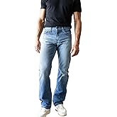 Kimes Ranch Men's James Casual Western Cowboy Mid-Low Rise Straight Fit & Straight Boot Leg Mid Wash Denim Jeans