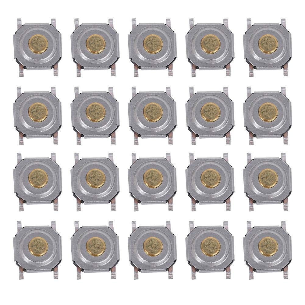 Tactile Push Button Switch, 200Pc 440V 50mA 4x4x1.5 Brass Waterproof SMD Light Touch Push Button Switch Assortment Kit,Tact Button Switches