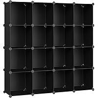 SONGMICS Cube Storage Organizer, 16 Cube Closet Organizers 48.4 x 12.2 x 48.4 Inches, Black ULPC44BK