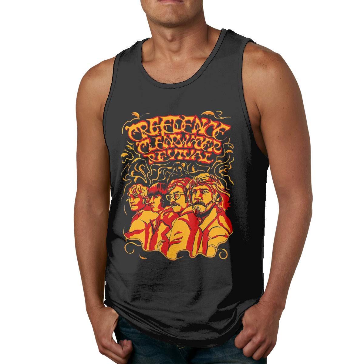 Creedence Clearwater Revival S For , Stretchy Sleeveless Low Workout Running Tops T Shirt