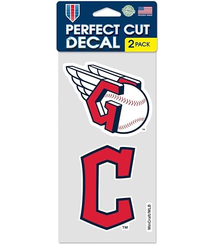 Confezione Da 6 Decalcomanie Multiuso Cleveland Guardians – Adesivi Ufficiali Made In USA
