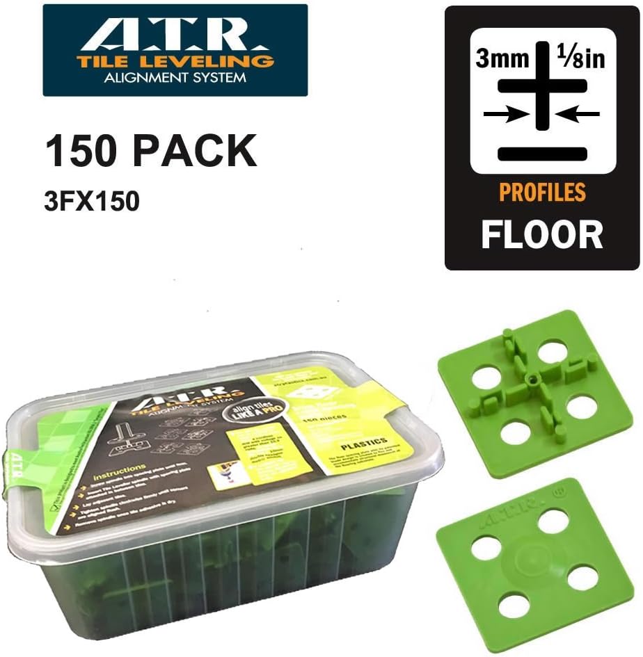 ATR Tile Leveling Alignment System 150 3mm Floors Cross Spacing Plate