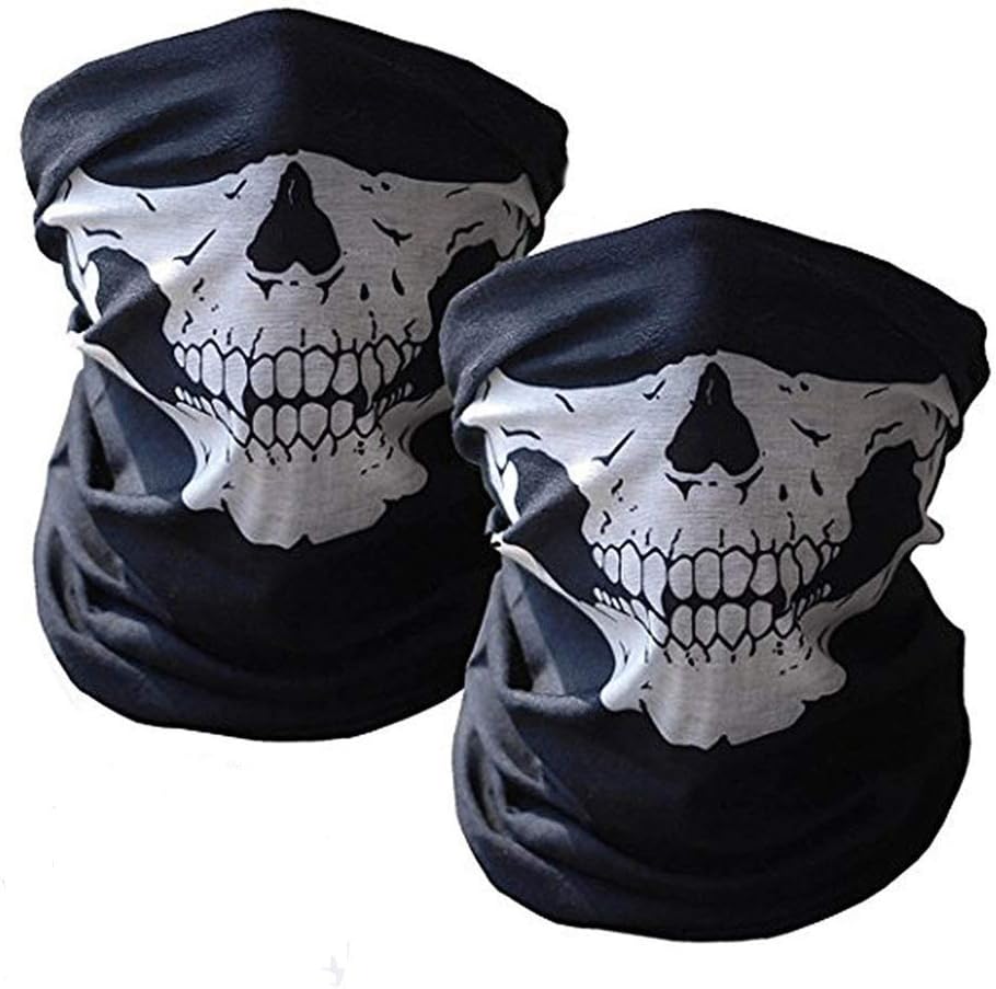 STbra Face Mask Motorcycle Bike Neck Warm Black Skull