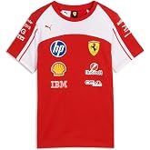 PUMA Scuderia Ferrari F1 2026 Kids' Team Tshirt - Red | Regular fit, All the latest team and partner logos, Short sleeve with round neck collar, Officially licensed