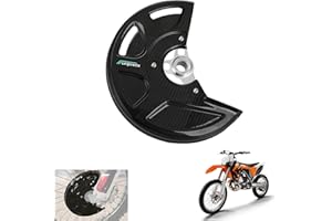 Funparts Real Carbon Fiber Dirt Bike Front Brake Disc Guard,Brake Rotor Caliper Guard Cover with 7075 Aluminum for SX SX-F XC XC-F 125-530 2015-2023/EXC EXC-F 125-530 2016-2023