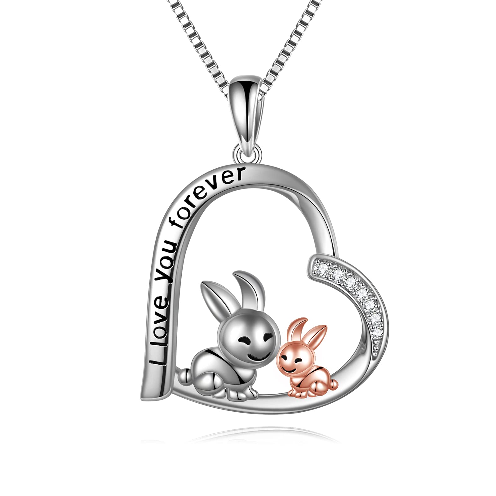 YAFEINI Bunny Necklace for Women 925 Sterling Silver Rabbit Jewelry Gifts for Women