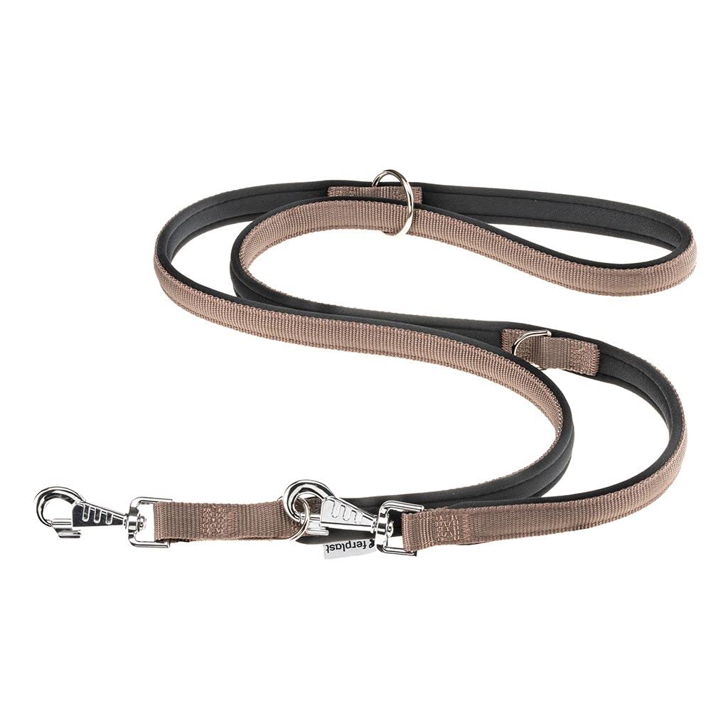 Ferplast DAYTONA GA Extra Strong Training Dog Lead - 3 Adjustable Lengths - Soft Padded Handle - Anti-Abrasion - Italian Design - 200 x 2 cm, Brown โ image 1