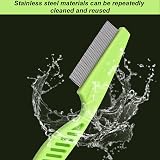 CCLKHY Hair Lice Comb Stainless Steel Fine Tooth Grooming Dandruff Removal view 6