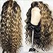 Fureya Ombre Honey Blond Color Glueless Lace Front Wigs Loose Curl Wigs Heat Resistant Synthetic Wedding Wedding Party Wigs 24 inch (1B/27#)