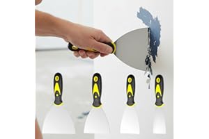 4pcs Putty Knife Set,Spackle Tools with Soft Grip Handles,2-inch 3-inch 4-inch 5-inch Spatulas for Wall Repair,Paint,and Plas