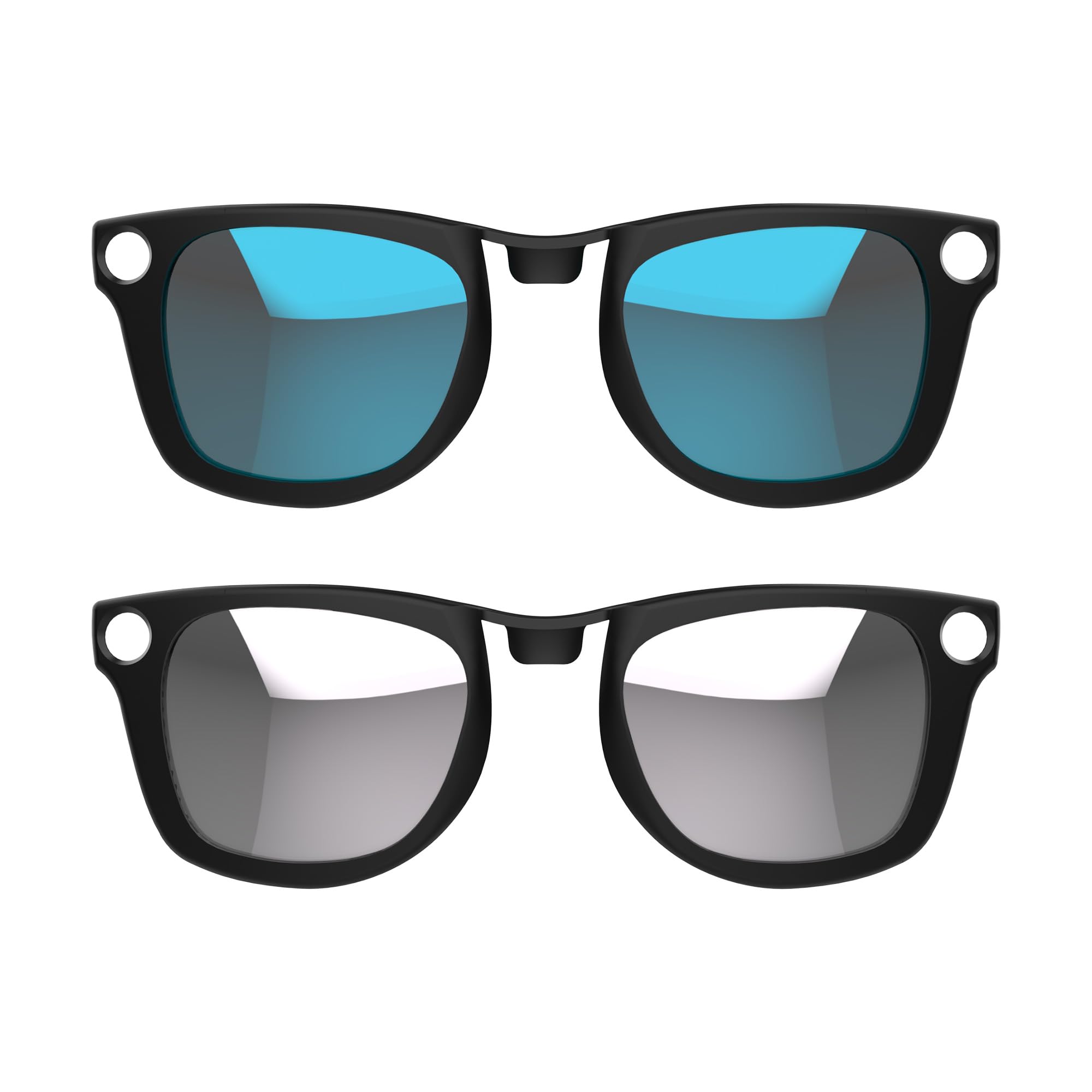 Photo 1 of 2Pcs Polarized Clip for Ray-Ban Meta Wayfarer RW4008 Smart Glasses (Size L 53-22), Discoloration Clips Compatible with Ray-Ban Meta Wayfarer Protect Your Eyes, Cool and Fashion (Silver, Blue)