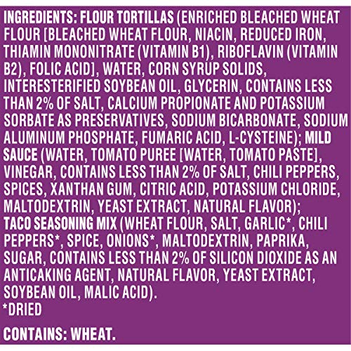 TACO BELL SOFT TACO CRAVINGS KIT WITH 10 SOFT TORTILLAS, TACO BELL MILD SAUCE & SEASONING, 14.8 OZ BOX