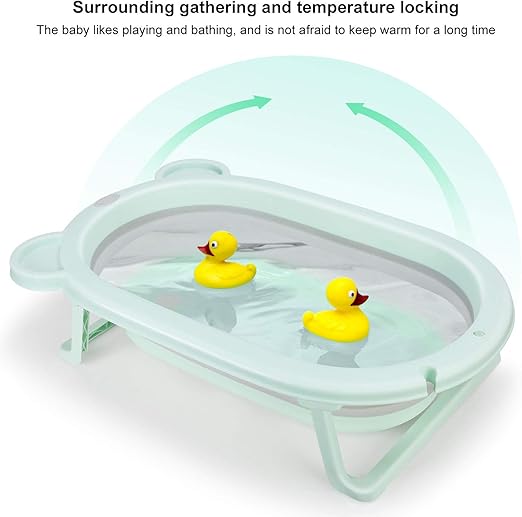 0 3 Ans Fascol Baignoire Bebe Pliable Avec 4 Supports Antiderapants Et Bouchon De Vidange Vert Clair Toilette De Bebe Bebe Puericulture Okey Marketing