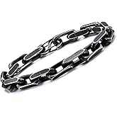 VNOX Link Chain Bracelets for Men - Cool Mens Bracelets Diamond-Cut Paperclip Solid Chain Bracelet Chunky Stainless Steel Jewelry Trendy Gifts