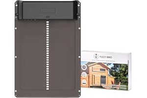 FUZZY-BIRD Upgraded Solar Powered Automatic Chicken Coop Door Full Aluminum Auto Coop Door with Timer and Light Sensor Chicken Coop Door Opener Brown Water Resistance Improved Door