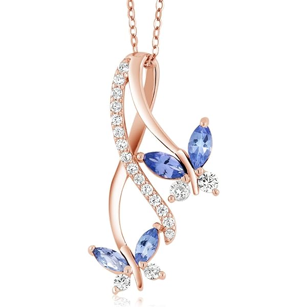 Amazon.com: Gem Stone King 18K Rose Gold Plated Silver Marquise