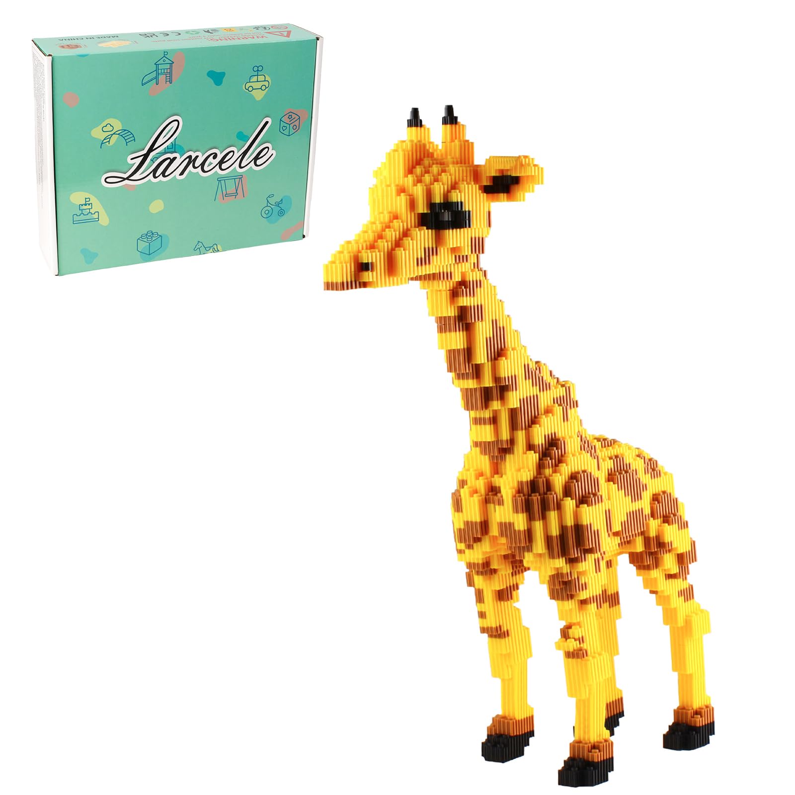 Larcele 4737 Pieces Giraffe Micro Building Blocks Animal Mini Building Toy Bricks KLJM-02 (Model 2841)