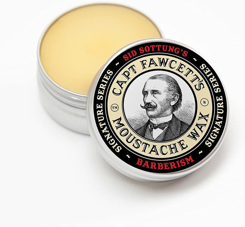 Captain Fawcett Barberism Moustache Wax 15ml Firm Hold Citrus Cedarwood Musk