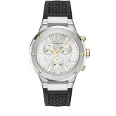 Ferragamo F-80 Chrono Collection Luxury Mens Watch Timepieces with a Black Strap Featuring a Stainless Steel Case and a Silver Dial