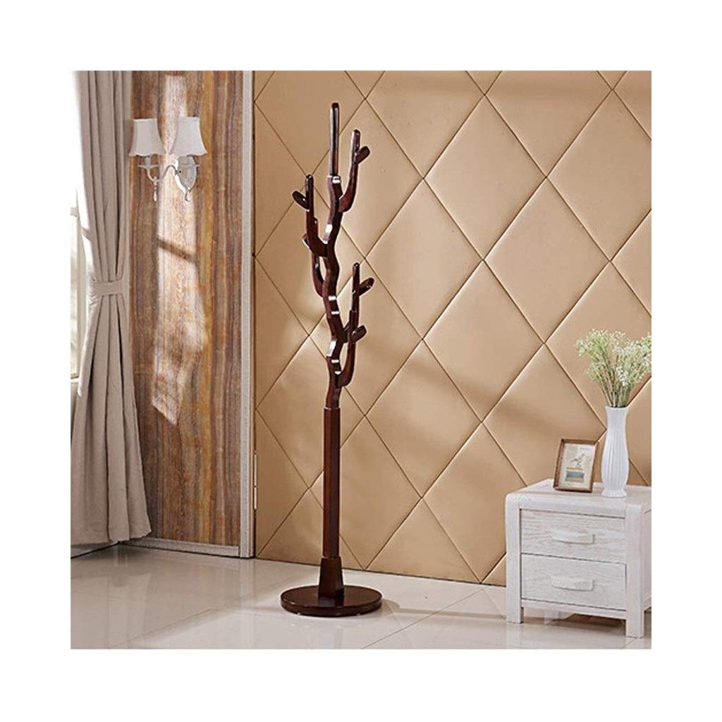 Best Gold Metal Walnut Wood Hall Tree Coat Hat Rack