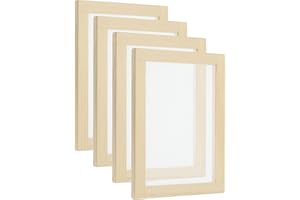 PATIKIL 9.8"x7.8" Wooden Paper Making Screen, 4 Pack Paper Making Mould Frame Papermaking Mould Deckle for DIY Paper Craft Dr