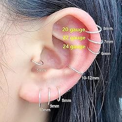 Small Cartilage Earring, Tiny Helix Hoops, Thin