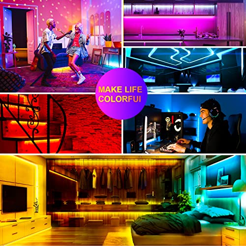 maylit 50FT LED Strip Lights, Bluetooth RGB LED Lights with App and Key Remote Control, Bright
