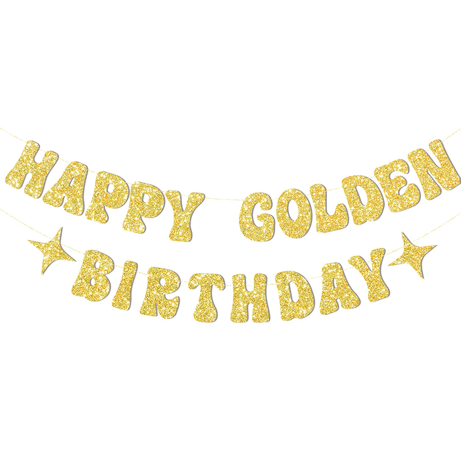 Photo 1 of JNXCYQ Gold Happy Birthday Banner or Happy Birthday Sign for Golden Birthday Party Decorations,Golden Girls Birthday Decorations-Glitter Gold Happy Birthday Decor for Women Men.