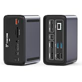 TobenONE MacBook Docking Station Dual 4K@60Hz,7USB,2.5Gbps Ethernet | 2 HDMI, 100W Power Supply,20W Charging for Phone,Plug&P