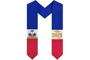 GIFFZERR Class of 2025 Country Flag Graduation Stole Sash - V Shape National Country Flag Sash Graduation Stole