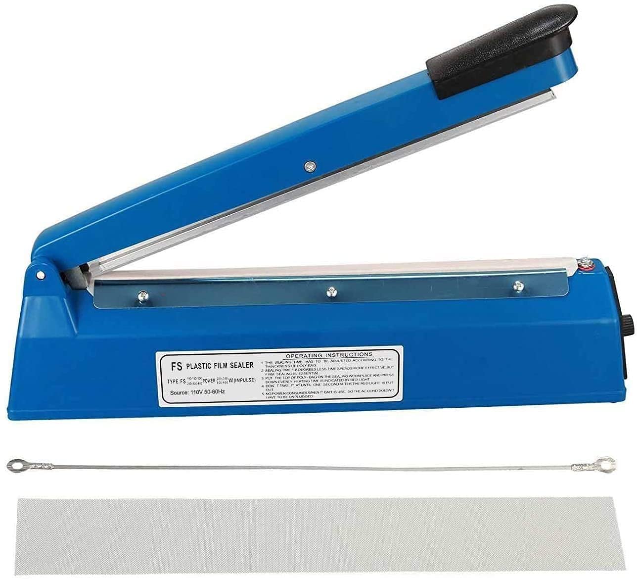 Heat Sealer Machine, Impulse Heat Sealer Machine 12inch with 8 Temperature Modes, Plastic Bag Sealer Heat Sealing Machine, Shrink Wrap Sealer Machine for PE PP Bags & Extra Heat Element Grip