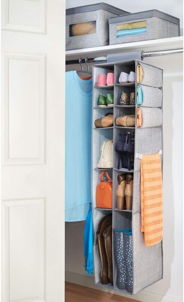 Handtaschen Etc Der Ideale Hangeschrank Aus Stoff Hangeaufbewahrung Fur Schuhe Mdesign 2er Set Hangender Stoffschrank Grau Hangeregal Fur Den Flur Oder Das Schlafzimmer Mit 16 Fachern