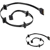 YSIUENG 2-Pack 15Pin SATA to 5 SATA Power Extension Cables Splitter for HDD/SSD - 21 Inches