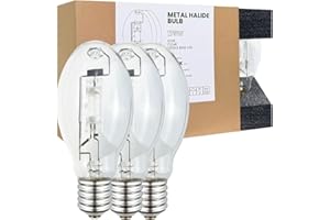 GRUOTVSZAK MH175/U/MOG MH E39 Mogul Base Metal Halide 175 Watt Dusk to Dawn Bulb 4000K 14000lm ANSI Code M57 ED28 Clear Bulb 3 Pack