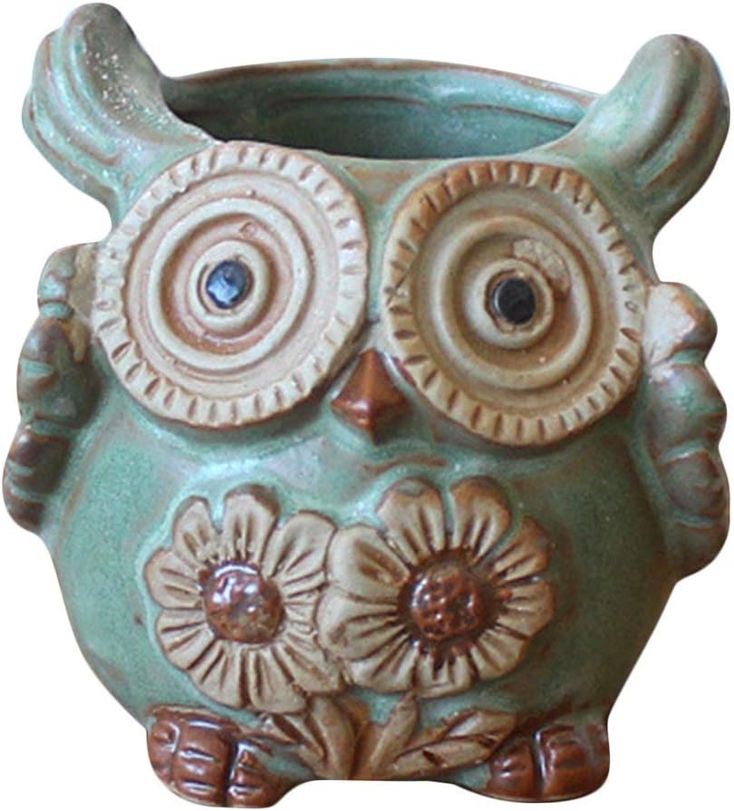Jessicadaphne Succulents Plants Owl Ceramic Handmade Flower Pot Home Office Garden Decorations Flower Pot