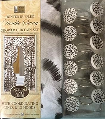 Amazon Com Leopard Print In White Black Grey Fabric Double Swag