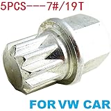 BESITA Autotool Tech 5PCS Auto Tools Anti Theft Wheel Tire Screw Lock Keys for VW Cars (7# / 19T)