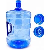 EcoForm 5 Gallon Water Jug with 2 Screw-On Caps - Reusable Refillable Water Bottle for Top &amp; Bottom Load Dispensers, Leak-Proof Seal for Storage, BPA-Free PET, Made in USA
