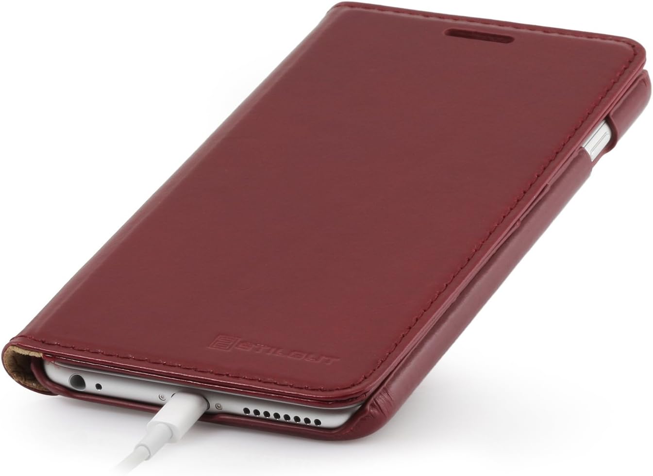 StilGut Slim Wallet Type Leather Case Compatible with iPhone 6Plus/6s Plus 5.5", Wine Red - Image 5