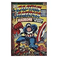 Gertmenian: Marvel HD Digital Retro Collection Comic Vol 1 193 Classic Captain America Bedding Area Rug 54x78 inch, Large, Blue